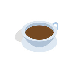 Cup of tea icon in isometric 3d style isolated on white background. Drinks symbol