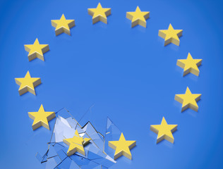 EU Sterne, Europäische Union mit defektem Stern