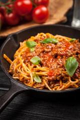 Traditional spaghetti bolognese