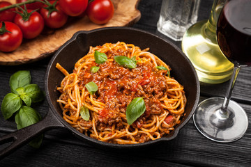 Traditional spaghetti bolognese