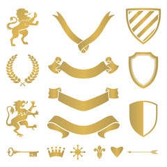 Heraldic silhouettes for signs and symbols