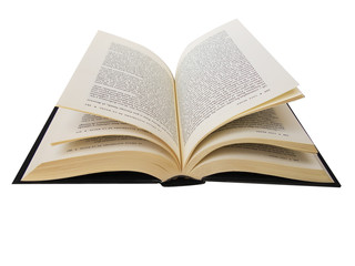 Open book with pages isolated in white
