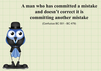 Man committing a mistake Chinese proverb 