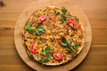 Lahmacun / Turkish pizza.