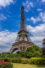 Tour Eiffel (Eiffel Tower) on Champ de Mars in Paris. France.