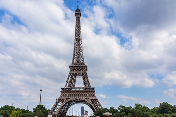 Tour Eiffel (Eiffel Tower) on Champ de Mars in Paris. France.