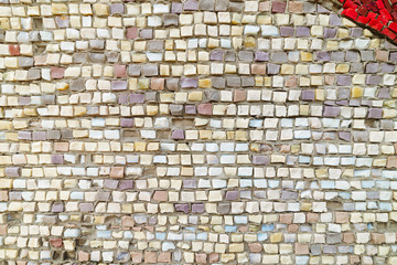 Colored stone and glass mosaic