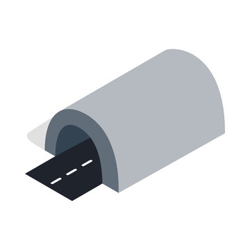 Fototapeta Tunnel icon in isometric 3d style isolated on white background