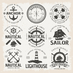 Nautical Emblem Set In Color