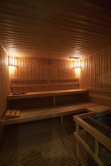Empty Sauna room background