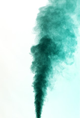 Green smoke on white background