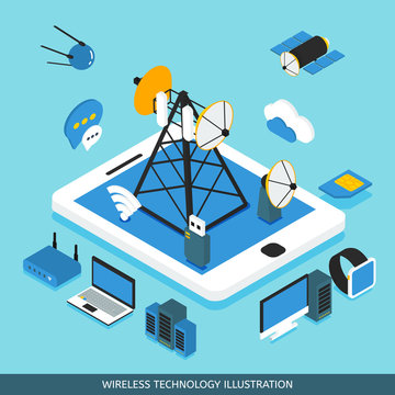 Wireless Technology Isometric Design