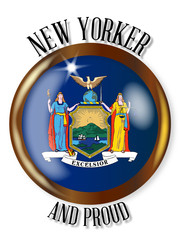 New York Proud Flag Button