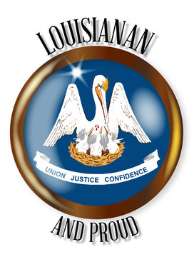 Louisiana Proud Flag Button