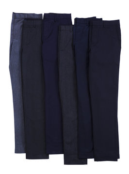 Woman working trousers group on background