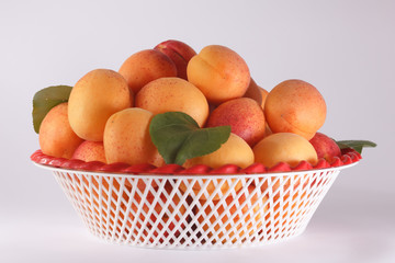 Fresh apricots in the bowl