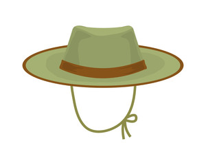 Hunter hat. Hunting equipment vector illustration. hat icon