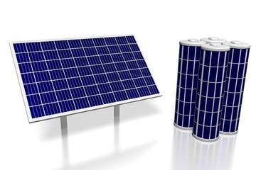 Battery, solar panels concept