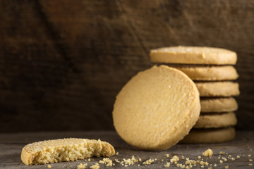 Close up of butter biscuits