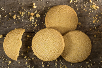 Close up of butter biscuits