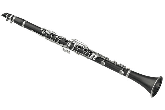 Clarinet classical woodwind musical instrument. 3D graphic