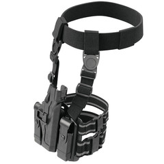 Holster army black for gun on belt with fastening. 3D graphic