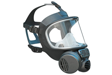 Safety pro mask rubber on locks protection from biohazard. 3D graphic - 116278048