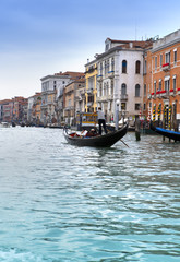 Fototapeta na wymiar Canal Grande with boats, Venice, Italy