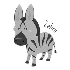 Fototapeta na wymiar Zebra isolated. Child fun pattern icon.