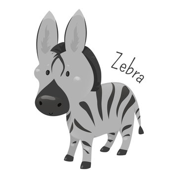 Zebra isolated. Child fun pattern icon.