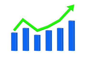 Up Rising trend. Statistic graph