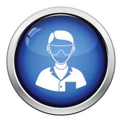 Icon of chemist in eyewear