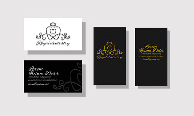 Set of business cards for dentistry