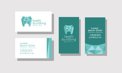 Set of business cards for dentistry
