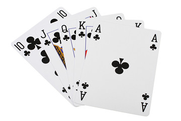 Playing cards poker combination royal flush