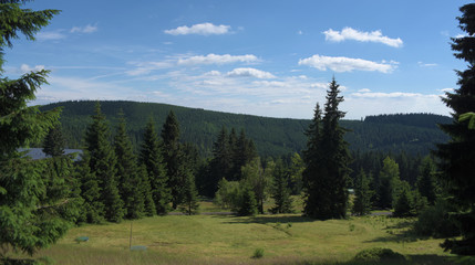Fototapeta na wymiar Sunny summer day in Krkonose mountains