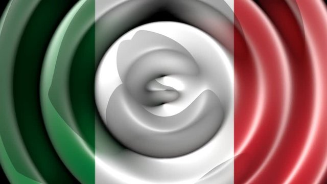 Italian flag waving - Top view