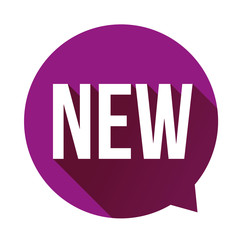 New label speech bubble purple