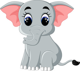 Cute elephant cartoon sitting
