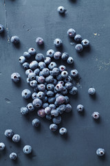 Blueberries background.Ripe and juicy fresh picked bilberries close up
