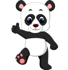 Obraz premium Cartoon panda presenting