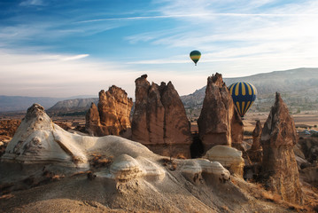 Balloons in the mountains of Cappadocia