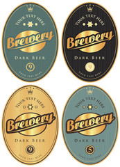 Fototapeta na wymiar set of vector labels for beer and brewery in retro style