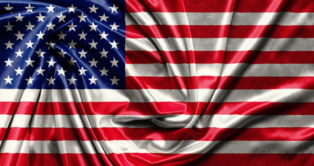 Obraz premium American Flag - waving fabric