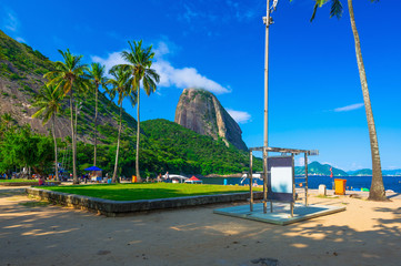 Mountain Sugar Loaf and Vermelha beach in Rio de Janeiro. Brazil