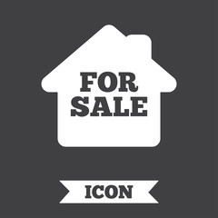 For sale sign icon. Real estate selling.