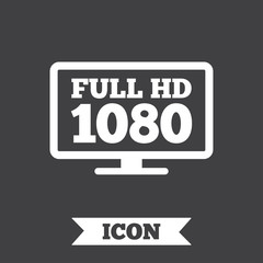 Full hd widescreen tv. 1080p symbol.