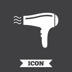 Hairdryer sign icon. Hair drying symbol.