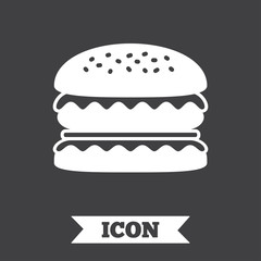 Hamburger icon. Burger food symbol.