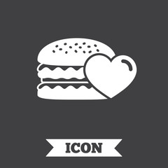 Hamburger icon. Burger food symbol.